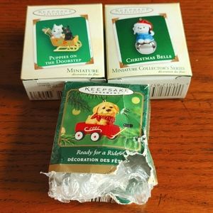 Set of 3 Hallmark miniature ornaments